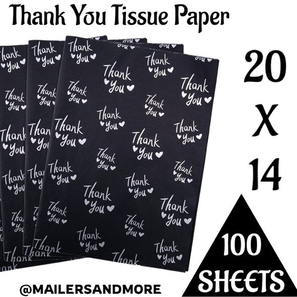 100 Thank You Tissue Paper Sheets, 20x14 PRICE IS FIRM - Picture 3 of 8
